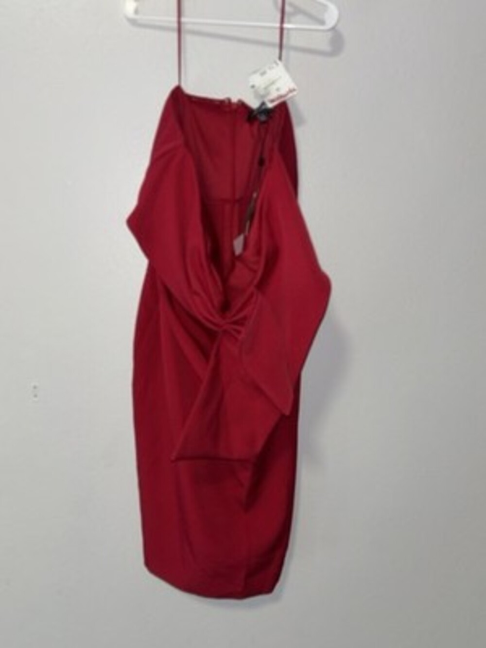 Sam Edelman 6 Sleeveless Satin Sheath Dress Red Bow Knee Length Party